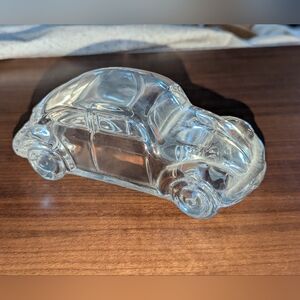 Vintage VW Bug Clear Glass Car Paperweight